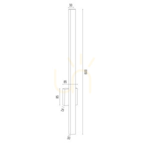 Wall Light ARGON Brass LED 6W 600 mm Brushed Brass 8063 small 3