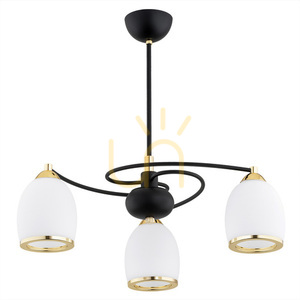 Argon Avila Plus 3-Light White Glass Brass Chandelier 6144 small 1