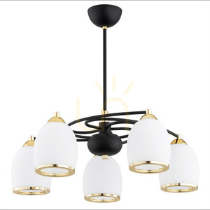 Argon AVILA PLUS 5-Light White Brass Glass Chandelier 2115 small 1
