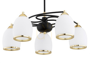 Argon AVILA PLUS 5-Light White Brass Glass Chandelier 2115 small 2