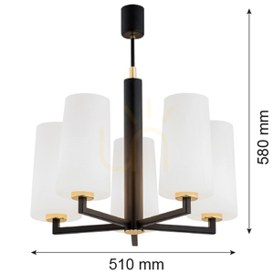 Argon CAMELOT PLUS 2114 White 5-Light Chandelier E27 small 6