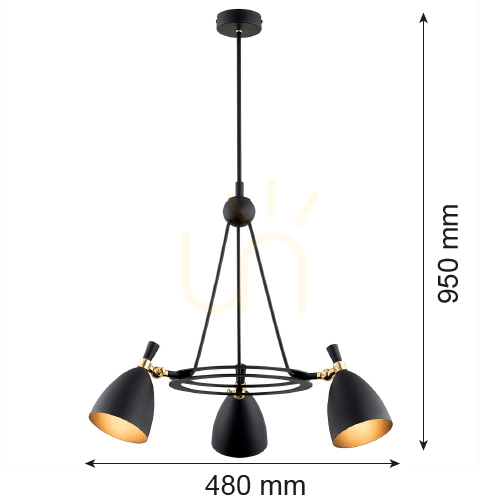 Check Argon Charlotte Black Brass Chandelier 3-Light E27 6149 Argon Charlotte Black Brass Chandelier 3-Light E27 6149