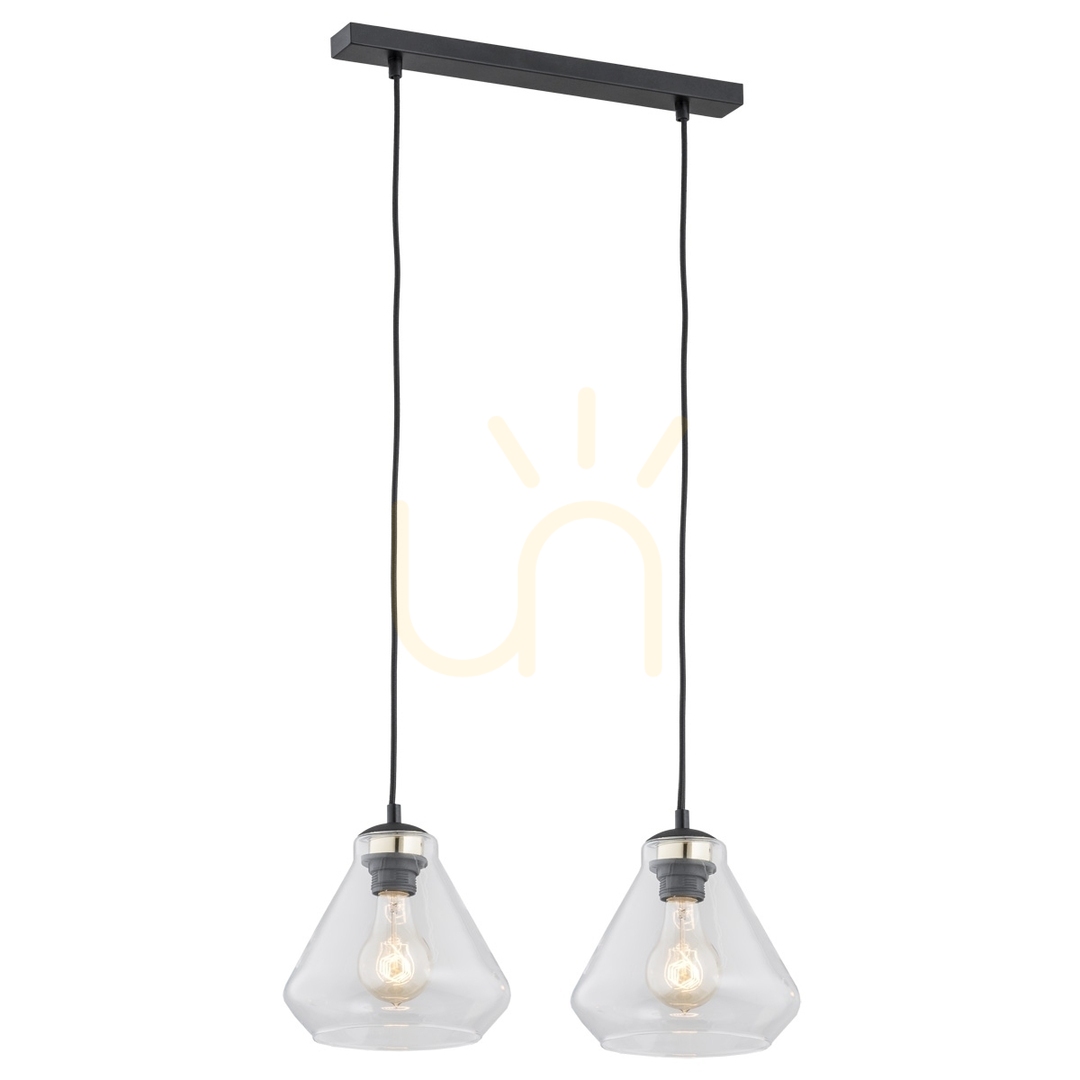 Pendelleuchte Argon Decorato 854 2xE27 Schwarz Glas