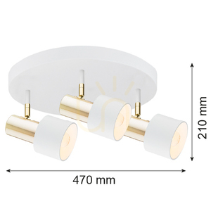 Plafon Argon Doria White Brass 3xE27 6008 small 1