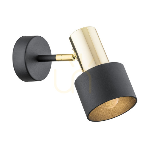 Check Wall Lamp ARGON Doria Black Brass-plated Steel E27 4265