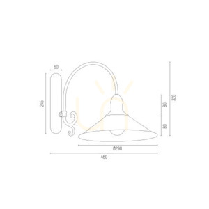 Wall lamp ARGON Erba black steel E27 IP20 633 small 2