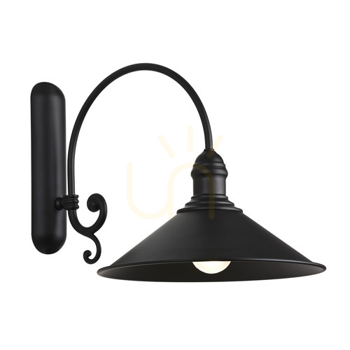 Check Wall lamp ARGON Erba black steel E27 IP20 633