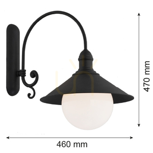 Wall Lamp ARGON ERBA BIS Black IP44 E27 3286 small 7