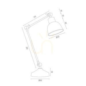 Table Lamp ARGON Eufrat 3197 Black Painted Steel E27 IP20 small 10