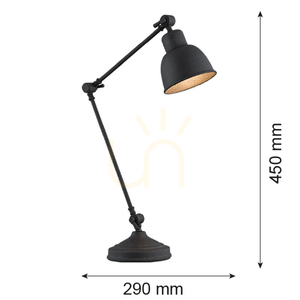 Table Lamp ARGON Eufrat 3197 Black Painted Steel E27 IP20 small 9
