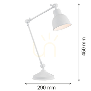 Argon EUFRAT 3194 Desk Lamp E27 Adjustable, White Texture, 45 cm small 2