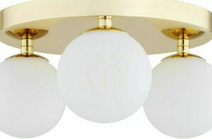 Argon FLAVIO 1413 ceiling light, brass with 3 white opal glass globes, 3xE14 IP44, 34 cm small 3