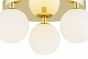 Argon FLAVIO 1413 ceiling light, brass with 3 white opal glass globes, 3xE14 IP44, 34 cm small 4