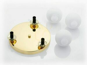 Argon FLAVIO 1413 ceiling light, brass with 3 white opal glass globes, 3xE14 IP44, 34 cm small 5