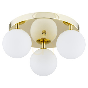Argon FLAVIO 1413 ceiling light, brass with 3 white opal glass globes, 3xE14 IP44, 34 cm small 0