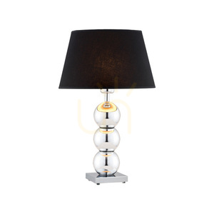 Argon FUDŻI table lamp black chrome glass fabric shade E27 55 cm 3622 small 0