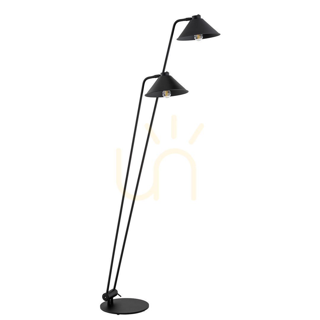 View Floor Lamp ARGON Gabian Black Painted Steel 168cm 2xE27 7075 Floor Lamp ARGON Gabian Black Painted Steel 168cm 2xE27 7075