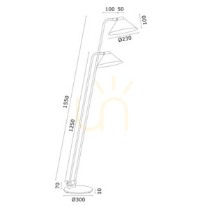 Floor Lamp ARGON Gabian Black Painted Steel 168cm 2xE27 7075 5 Floor Lamp ARGON Gabian Black Painted Steel 168cm 2xE27 7075 small 5