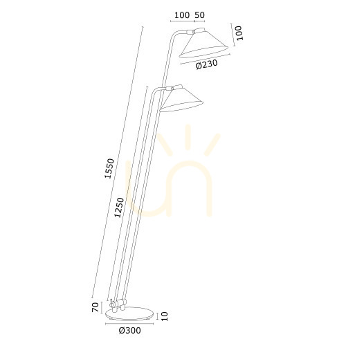 Check Floor Lamp ARGON Gabian Black Painted Steel 168cm 2xE27 7075 Floor Lamp ARGON Gabian Black Painted Steel 168cm 2xE27 7075