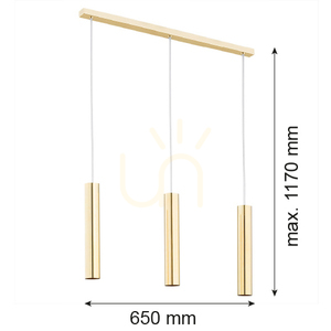 Pendant Light ARGON Gomera Brass 3x GU10 1443 small 2