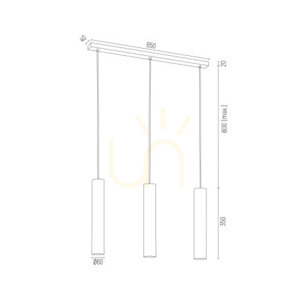 Pendant Light ARGON Gomera Brass 3x GU10 1443 small 3