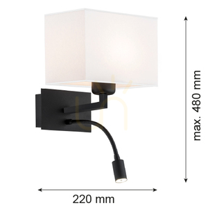 Wall Lamp ARGON HILARY 868 White E27 IP20 15W small 2