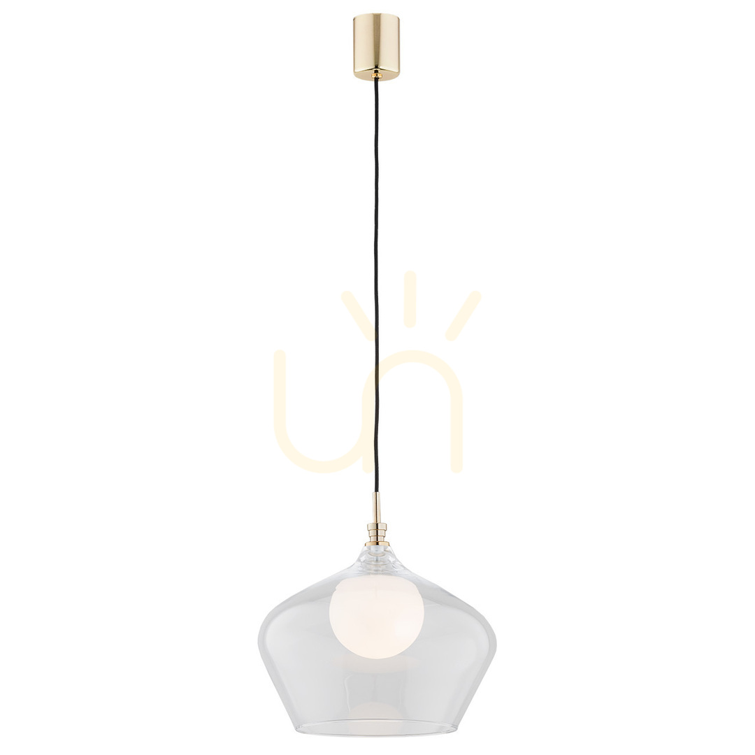Pendant Light ARGON IRUN White Glass Brass E14 4268