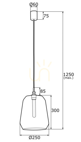 Check Argon Irun White Glass Brass Pendant Light 250 mm 4273