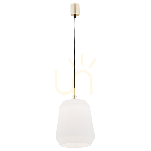 Check Argon Irun White Glass Brass Pendant Light 250 mm 4273