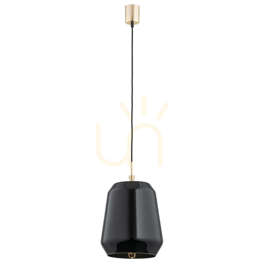 Pendant Light ARGON IRUN Black Glass Brass-plated E27 4277