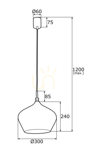 Check Pendant Light ARGON IRUN Black Glass Brass E27 4278