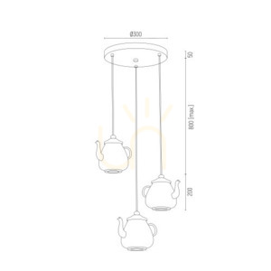 Pendant Light ARGON JAMAJKA 1326 Multicolor Steel 3xGU10 500mm small 2