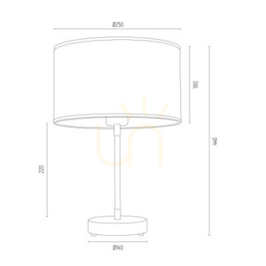 Table Lamp ARGON KARIN Black Gold 4297 E27 44 cm small 2