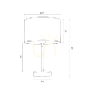 Table Lamp ARGON KARIN White Brass 4301 small 2