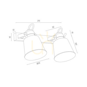 Wall Lamp ARGON Kongo White 2xE27 IP20 672 small 3