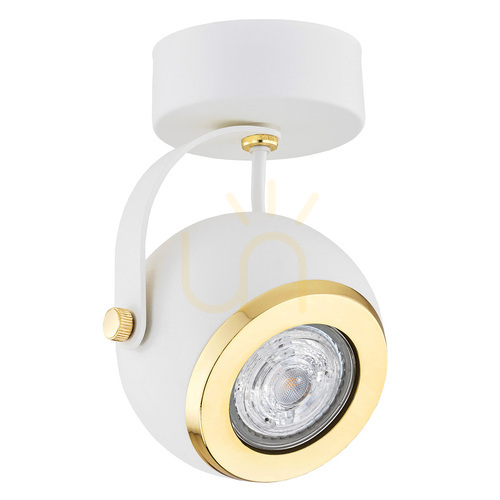 Check Plafon ARGON KOS PLUS White Brass GU10 1x5W IP20 4901
