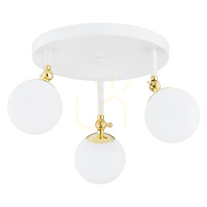 ARGON LATINA 1434 ceiling light, matt white and brass, IP44, 3 × E14, 35 cm small 0