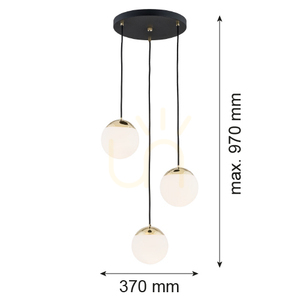 Pendant Light ARGON LIVIA Brass Black 3xE14 IP44 1417 small 1