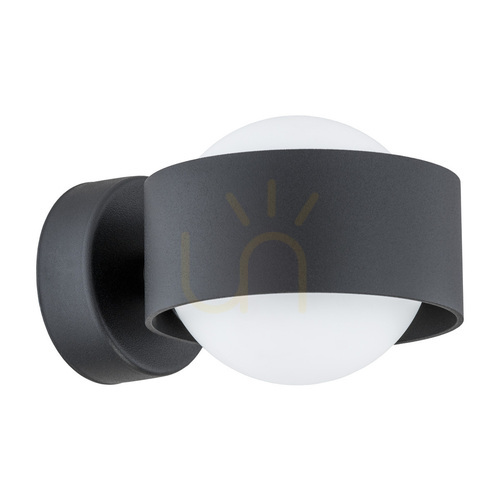 Check Argon MASSIMO PLUS 8059 wall light, black with opal glass, G9