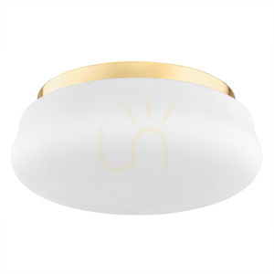 Argon OMBRA 6142 flush ceiling light, opal glass and brass-plated steel, 3×E27, 30 cm small 1