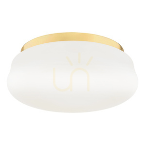 Argon OMBRA 6142 flush ceiling light, opal glass and brass-plated steel, 3×E27, 30 cm small 0