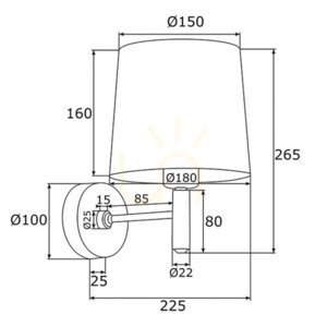 Wall Lamp ARGON PONTE PLUS 8105 Brass Green Velour E27 IP20 small 4