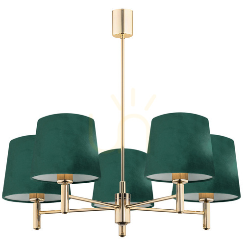 Check Chandelier ARGON Ponte Plus 2145 Green Brass 5-Light E27