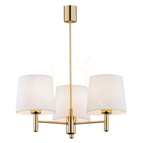 Check Argon PONTE PLUS 6110 White Velvet Brass Chandelier E27 3-Light