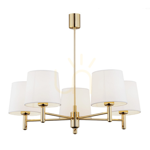 Check Argon Ponte Plus 2106 Cream and Dark Brass 5-Light E27 Chandelier