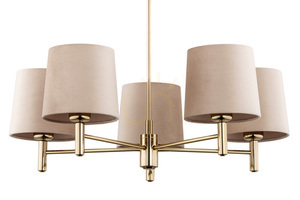 Chandelier ARGON PONTE PLUS Beige Brass 5-Light E27 2105 small 2