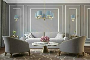 Wall lamp ARGON Ponte 4347 brass blue velour E27 IP20 small 1