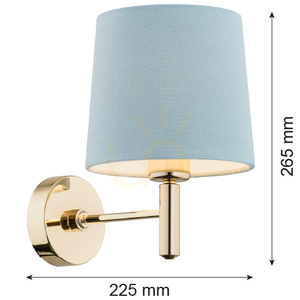 Wall lamp ARGON Ponte 4347 brass blue velour E27 IP20 small 11
