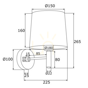Wall lamp ARGON Ponte 4347 brass blue velour E27 IP20 small 12