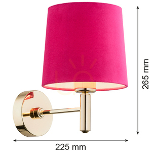 Wall Lamp ARGON PONTE 4349 Pink Velour Brass E27 small 3